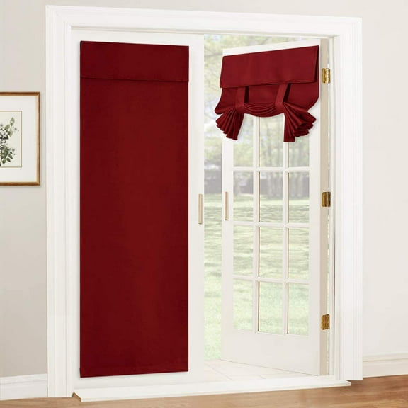 FFHAAD-RYB Home Blackout Door Curtain - Privacy Thermal Insulated Front/Tricia/Patio French Door Glass Window Curtains for Living Room Dining, W36 x L69 inch, 1 Panel, Burgundy Red