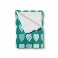 thumbnail image 2 of Romance Soft Flannel Fleece Throw Blanket, Heart Lovers Famous Universal Signic Design, Cozy Plush for Indoor and Outdoor Use, 50" x 70", Jade Green Seafoam Cream, by Ambesonne, 2 of 6