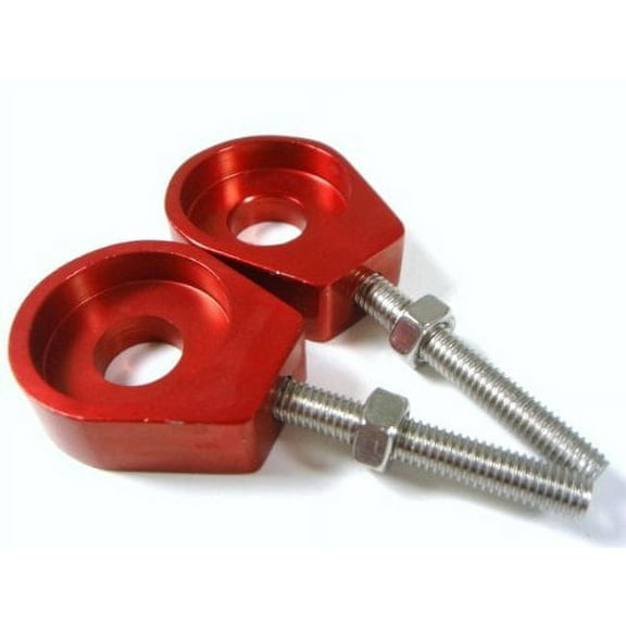 Red CNC Aluminum Motorcycle Chain Adjuster Tensioner Block 15mm for Dirt Bike Quad ATV CRF50 SSR 2Pcs
