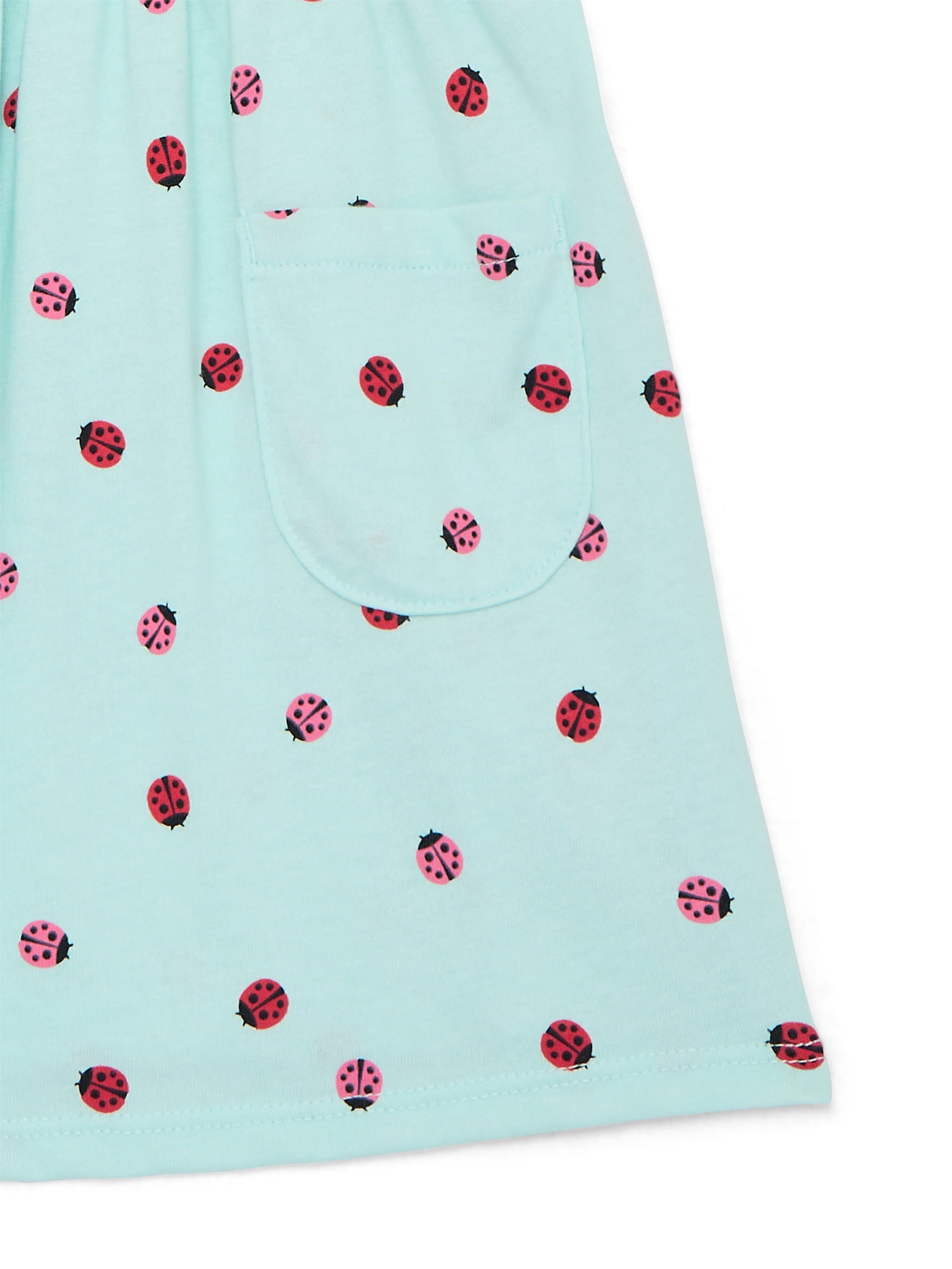 Wonder Nation Baby and Toddler Girls Play Dress with Short Sleeves, Sizes 0/3M-5T