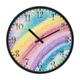 thumbnail image 2 of Voice Activated Clock with Glow Light 12 Inch Large Silent Wall Clock Battery Operated for Home Decor Glittery Rainbow, 2 of 8