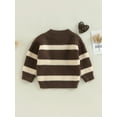 thumbnail image 4 of Bagilaanoe Toddler Baby Girl Boy Knitted Sweater Long Sleeve Stripe Print Pullover 6M 12M 24M 3T 4T 5T 6T Kids Warm Jumpers Tops Fall Loose Knitwear, 4 of 9