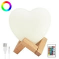 thumbnail image 2 of Lámpara De Impresión 3D Love Shape Moon Night Light Con Soporte Y Control Remoto Moyic HA025077-01, 2 of 7