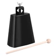 thumbnail image 4 of KALLORY 1 Set Cowbell Instruments for Performance Black Wood Bell Shape, 4 of 8