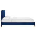 thumbnail image 3 of Modway Zahra Channel Tufted Performance Velvet Queen Platform Bed in Navy, 3 of 8
