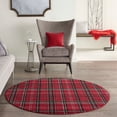 thumbnail image 4 of Nourison Grafix Plaid Red 5'3" x ROUND Area Rug, (5 Round), 4 of 12