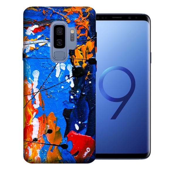 MUNDAZE For Samsung Galaxy S9 Plus Blue Oil Painting Design TPU Gel Phone Case Cover