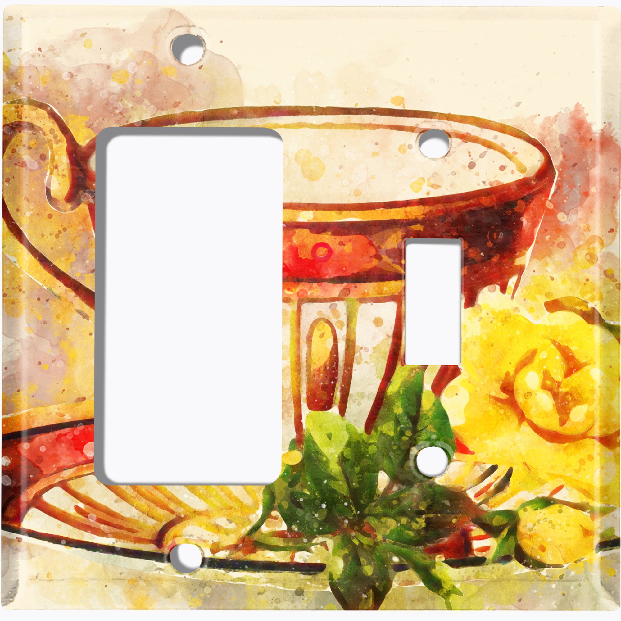 Metal Light Switch Plate Outlet Cover Flower Rose Teacup Metal Light Switch Plate Outlet Cover Flower Rose Teacup