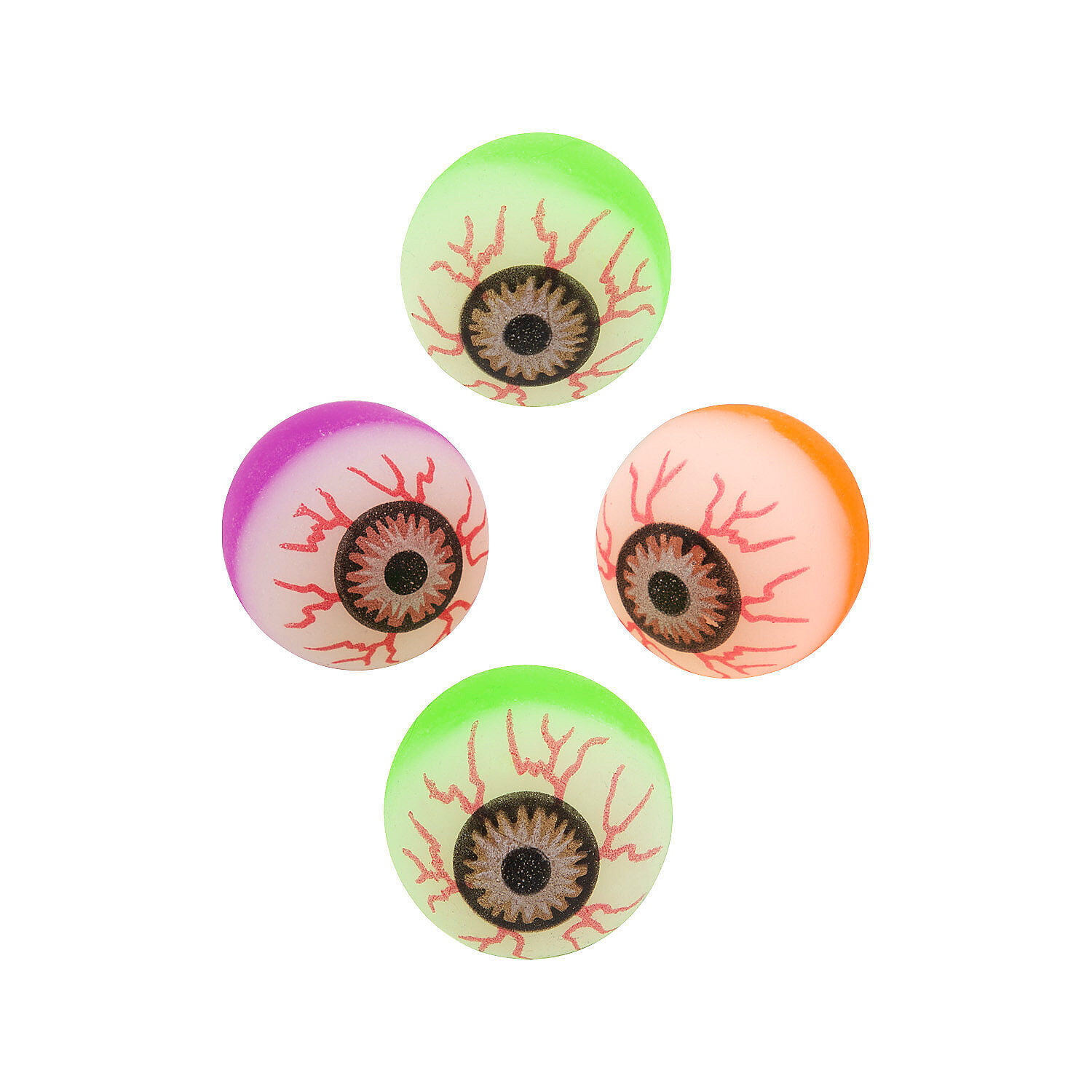 New Eyeball Bouncy Balls Assorted Colour Glowing Horror Bouncy Balls 6 Pack 