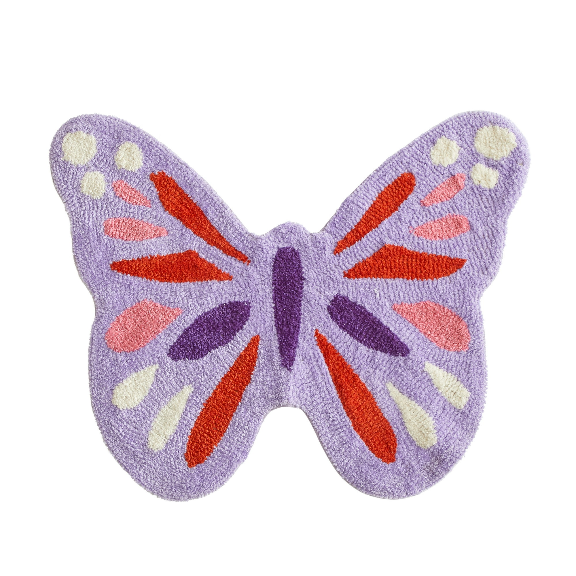 Mainstays 30 in x 24 in Butterfly Shaped Area Rug, Multicolor