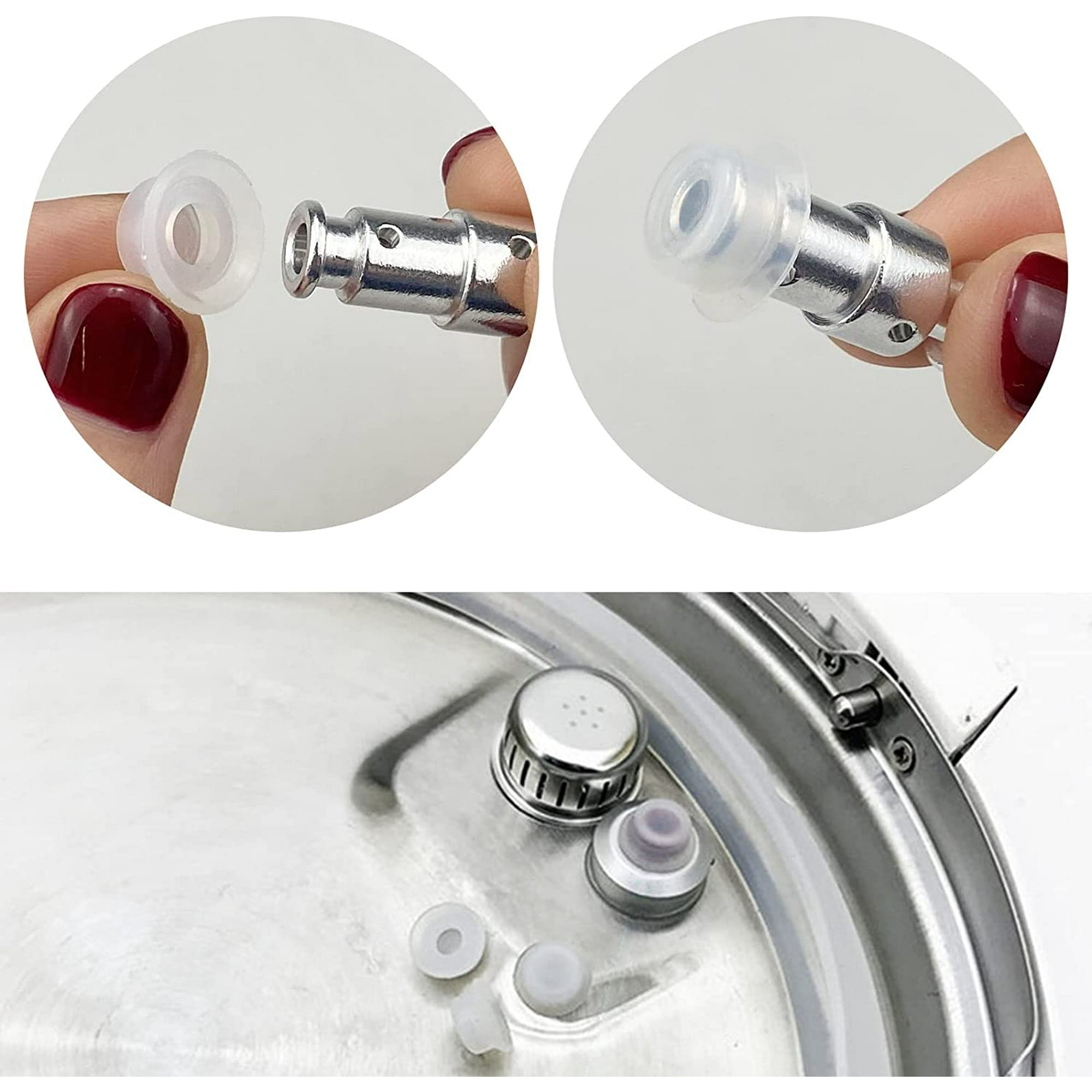 Queto 7pcs Steam Release Float Valve Replacement Kit Universal Electric Pressure Valve For Instant Pot 3 5 6 Qt Steam Release Handle Seal Ring Anti Bl
