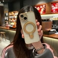 thumbnail image 6 of for iPhone 15 Case Clear Magnetic Build-in Stand with Camera Lens Protection [Compatible with MagSafe] Shockproof Soft Protective Slim Phone Case for iPhone 15 6.1 Inch - Gold, 6 of 11