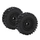 thumbnail image 1 of Juego de 2 llantas de metal de 1,9 pulgadas y neumáticos de goma de 96 mm para coche Tamiya CC01 D90 RC, color negro, 1 of 10
