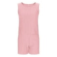 thumbnail image 4 of ZACPNCV Girl's 2 Piece Outfits Kids Tank Top and Paperbag Waist Pocketed Summer Short Sets Pink 8-9 Years, 4 of 9