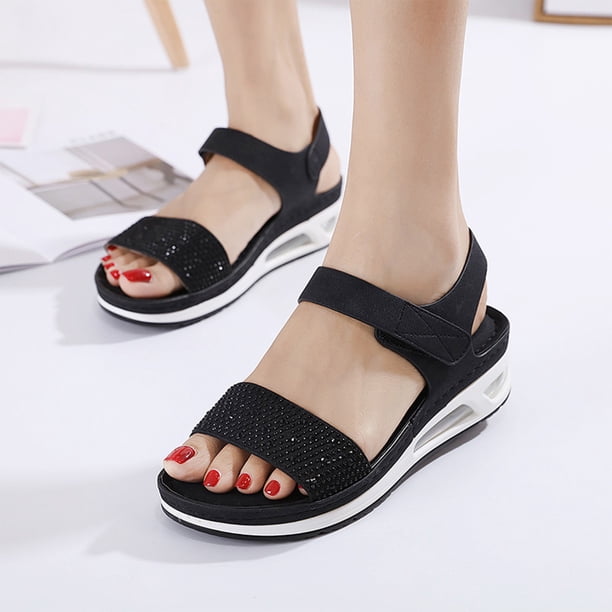 Sandalias de verano para mujer Sandalias planas sin cordones Zapatos romanos Sandalias informales con punta abierta Wmkox8yii nm7976