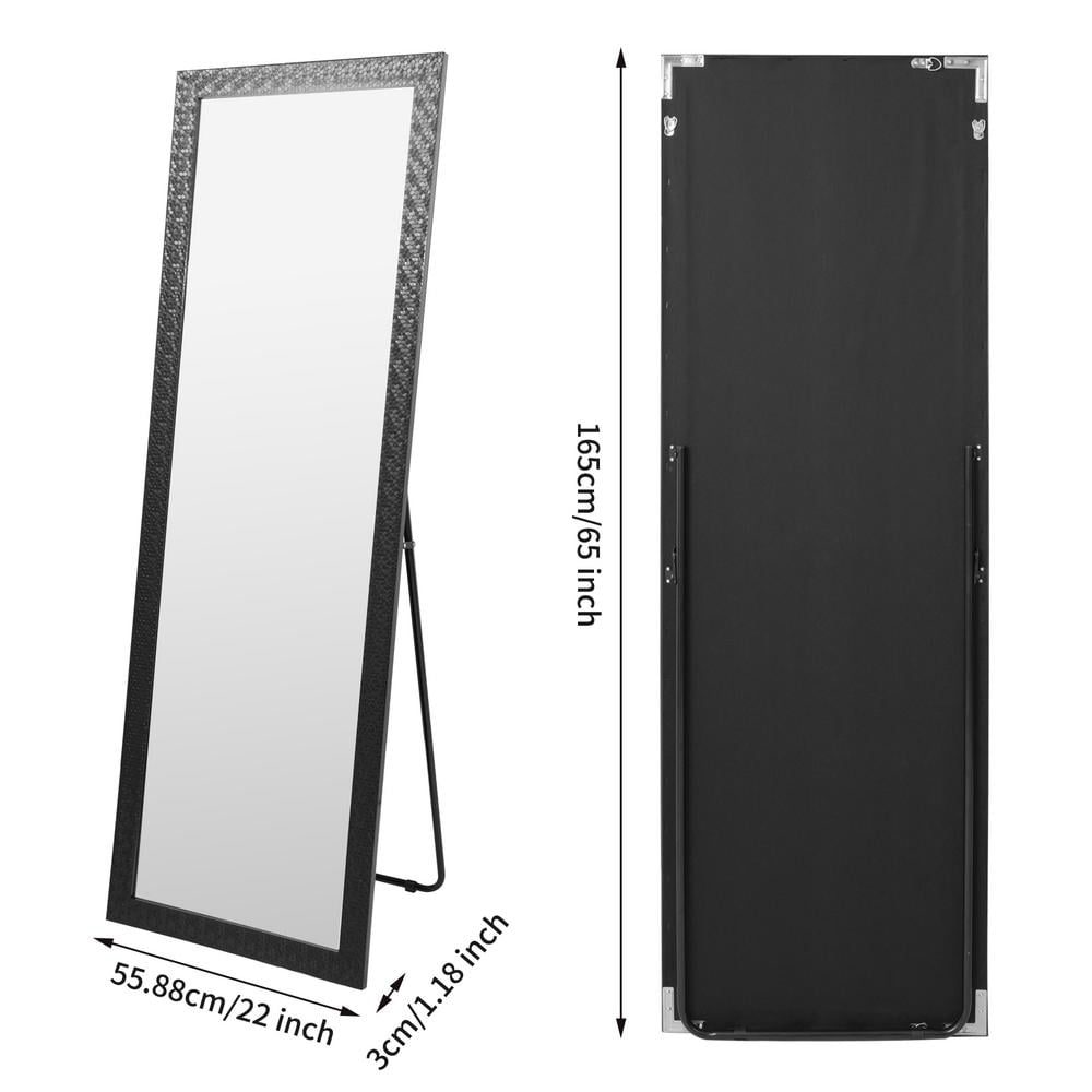 alcohol kofferbak vonnis Full Length Mirror Dressing Mirror with Standing Holder 65"x22" Large  Rectangle Bedroom Floor Mirror Wall-Mounted Mirror Hanging Leaning Against  Wall (Black) - Walmart.com