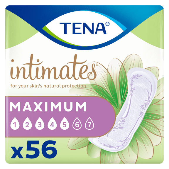 Tena Intimates Maximum Regular Pad, 56 Count ( 2 Packs of 56 counts - 112 counts total)