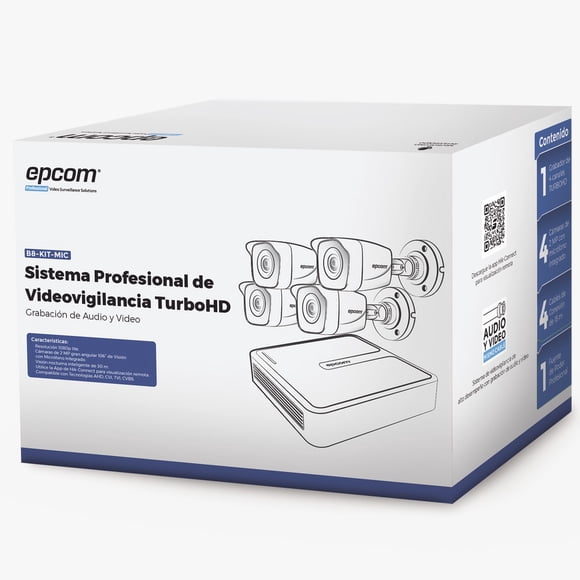 Kit de 4 cámaras con microfono TurboHD 1080p Lite Epcom B8-KIT-MIC