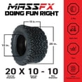 thumbnail image 2 of MASSFX SL 20x10-10 F/R Golf Cart, VIPER 4 Blk Wheels 10x7 4/101.6 & 16 Blk Lugs, 2 of 9