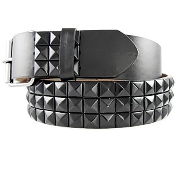 Belts More New Genuine Leather Snap On Black Studded Belt Walmart Com Walmart Com
