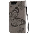 thumbnail image 3 of iPhone 8 Plus Wallet Case, iPhone 7 Plus Case, Dteck Embossed Big Butterfly Magnetic Flip PU Leather Folio Stand Case Cover Built-in Card Slots & Money Pocket, with wrist Strap, Gray, 3 of 8