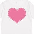 thumbnail image 4 of Inktastic Pink Heart (Stitch Border) Girls Long Sleeve Toddler T-Shirt, 4 of 5