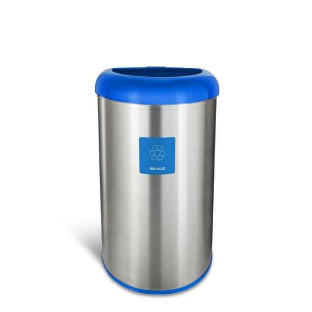 Nine Stars 13.2 Gal / 50L Open Top Trash Can Blue, Fingerprint