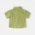 thumbnail image 3 of HCNTES Boys School Shirts 2-15 Years, Toddler Baby Boys Long Sleeve Pullover Tops Kids Casual Button Lapel School Uniform(Green,3-4 Years), 3 of 3