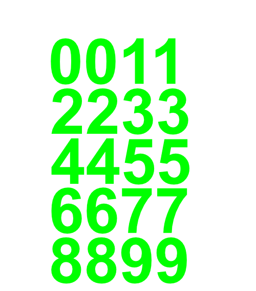 4" Inch Premium Mailbox Number Vinyl Decal Sticker Sheet (Lime Green) Waterproof and Fade