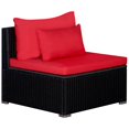 thumbnail image 5 of vidaXL 9 Piece Garden Lounge Set with Cushions Poly Rattan Red, 5 of 5