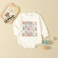 thumbnail image 2 of Gunia Thanksgiving Baby Girl Outfit Long Sleeve Letter Printing Pullover Romper Sweatshirt Bodysuits Girls Outfits,Yellow 6-12 Months, 2 of 9