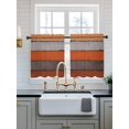 thumbnail image 2 of Orange Wooden Tier Curtains 36 Inch Length,Sheer Curtains for Bedroom Living Room Window Grey Stripe Gradient Country Rustic Grain Small Half Window Kitchen Curtains & Drapes 27.5"x36" 2 Panels, 2 of 6