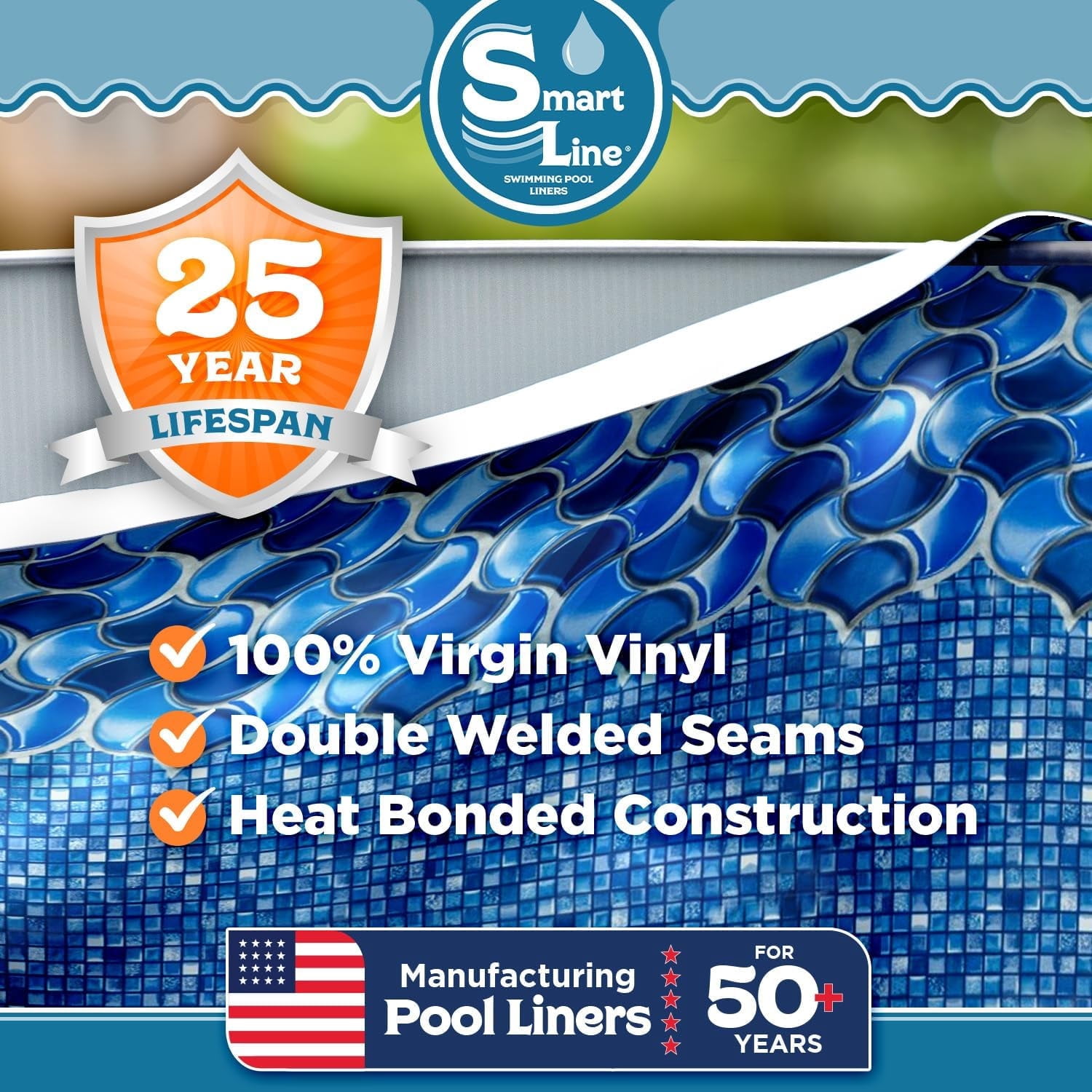 Lake Effect Pools 15' x 30' x 54" Height Oval Lifestyle Above Ground Swimming Pool with 25 Gauge Waves of Poseidon Liner