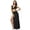 Black, variant on Fashion Women Maxi Dress Sexy Deep V-Neck Sleeveless Hollow Out Both Side Split BETT