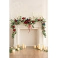 thumbnail image 5 of 10FT Eucalyptus and Willow Leaf Garland with White Flower, Handcrafted Wedding Sweetheart Table Centerpieces Head Table Decor Arch Backdrop Decorations for Wedding | Burgundy, 5 of 6