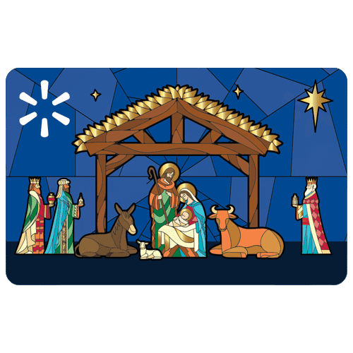 Holiday Stained Glass Nativity Walmart Gift Card