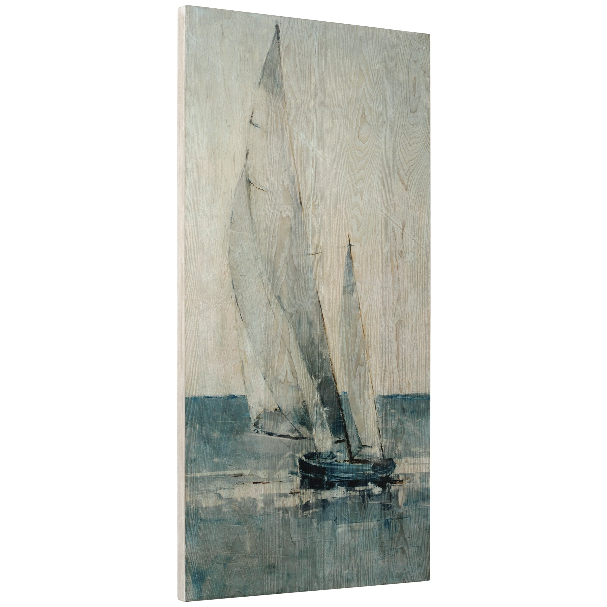 Empire Art Direct Grey Seas I Fine Giclee Printed Directly on Hand Finished Ash Wood Wall Art, 48" x 24", Ready to Hang