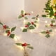 thumbnail image 2 of Luz LED de decoración navideña, guirnalda de cadena de lámpara con alambre de cobre, hoja de fruta roja, suministros para fiesta y Navidad, 2 of 5