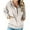 Beige, variant on Sevevn Women's Raglan Sleeves Half Zip Pockets Hooded Pullover Fashionable Sweatshirts Army Green L Savings Up to 30% Off