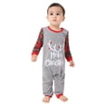 thumbnail image 4 of Family Christmas Pjs Matching Sets, Plaid Letter Print Long Sleeve Pullover+ Long Pants Matching Holiday Pajamas, 4 of 6