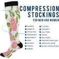 thumbnail image 4 of Coolnut Watercolor Pink Roses Compression Socks for Women&Men, Circulation-Best Support for Nurses,Running,Athletic-2 Pack, 4 of 7
