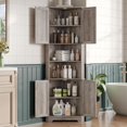 thumbnail image 2 of Vabches 69" Tall Corner Cabinet with Adjustable Shelves, Farmhouse Storage Cabinet with 4 Barn Doors, Corner Storage Cabinet for Bathroom, Living Room, Kitchen, 2 of 8