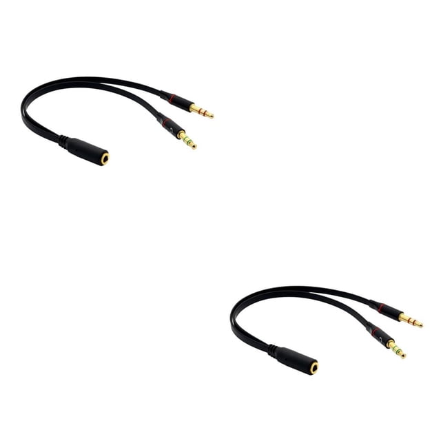 Cateissary 3.5mm Y Splitter 2 Jack Macho a 1 Hembra Auriculares Micrófono Adaptador de audio Conector de cable Type5 NO5