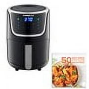 GoWISE USA Electric Mini Air Fryer with Digital Touchscreen + Recipe Book, 1.7-Qt up to 2 Qt Max, Black/Silver