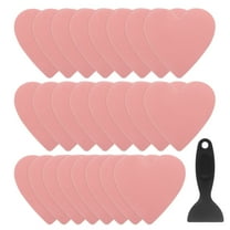 Uxcell 24pcs Non Slip Bathtub Stickers 4" Heart Style Decals with Scraper Pink