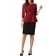 thumbnail image 2 of INSPIRAR CHIC Blusas Peplum para Mujeres de Manga 3/4 con Cinturón Elegante para Trabajo S Rojo, 2 of 6