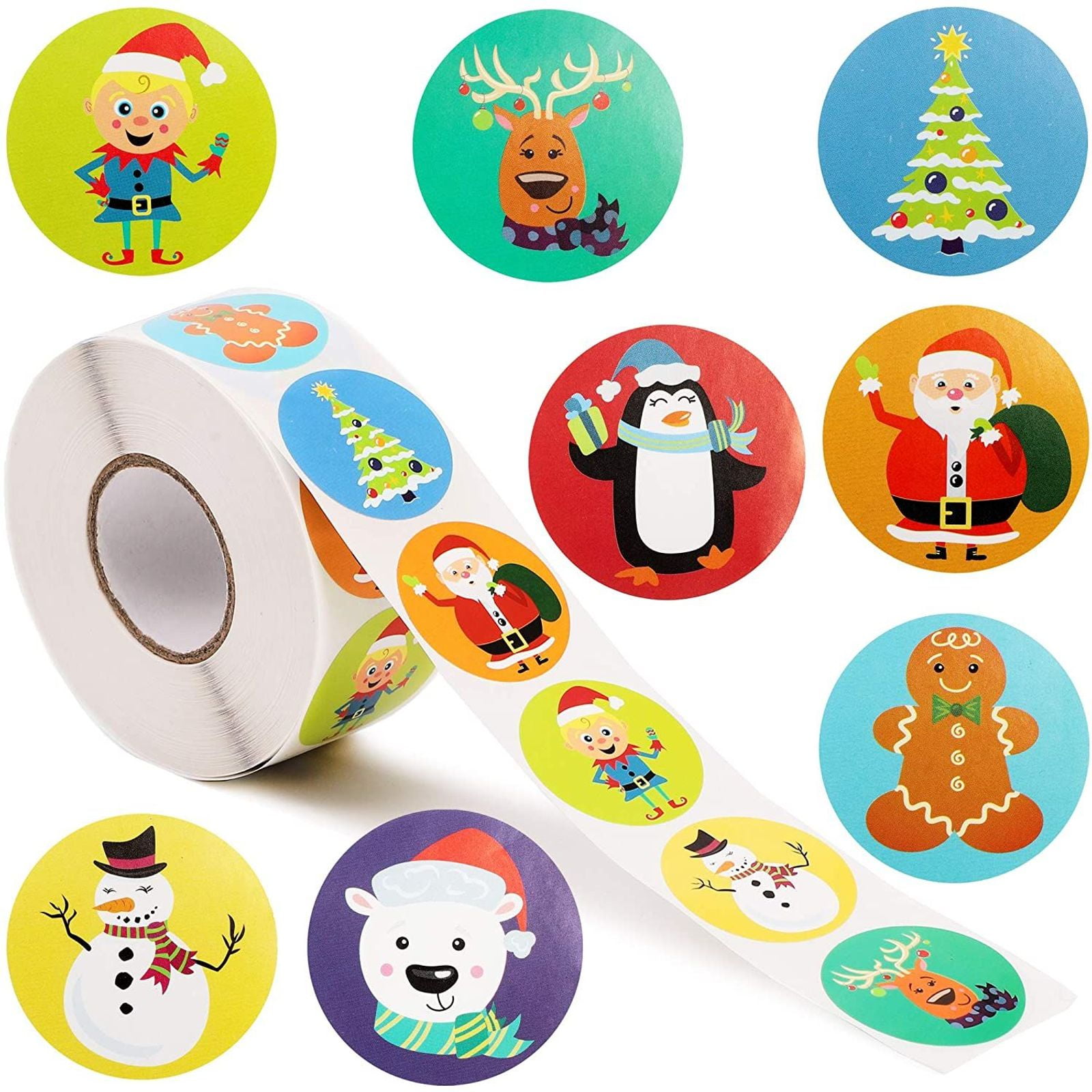 48 SNOOPY WINTER CHRISTMAS ENVELOPE SEALS LABELS STICKERS 1.2" ROUND 