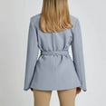 thumbnail image 3 of TKLPEHG Women's Blazers Business Work Office Wrap Front Belted Slim Fit Suit Jacket Comfortable Fall Fashion Tunic Jackets (Gray,S), 3 of 6