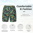 thumbnail image 4 of Kdxio Dinosaur Plays Soccer Print Men'S Swim Trunks With Compression Liner 7 Inch Inseam Quick Dry Swim Shorts, 4 of 7