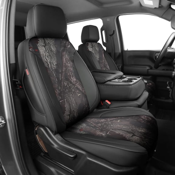 EKR Custom Fit Seat Covers for Chevrolet Silverado 1500/1500 Limited/HD 2500/3500 (Crew Cab) 2019-2026 , Rear Row W/No Armrest,Faux Leather(Black/Woodland Camo)